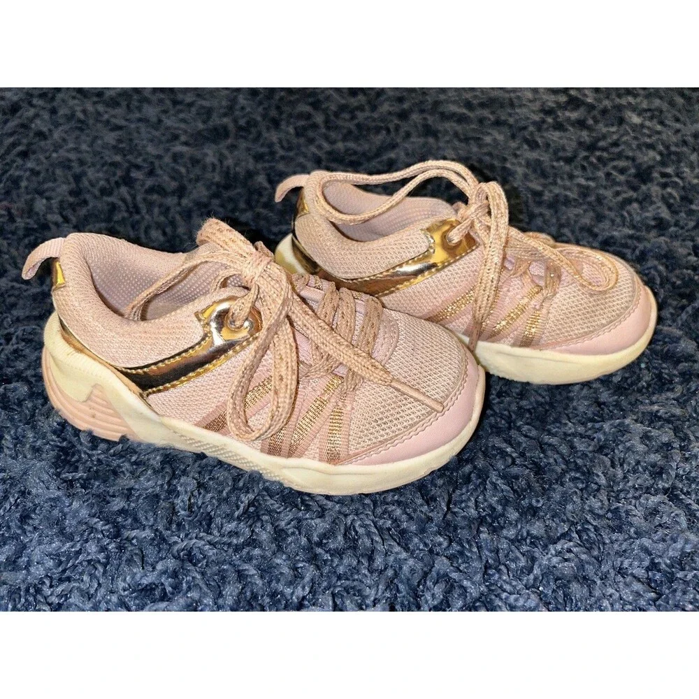 Pink and Gold Oshkosh Toddler Girls Sneakers Size 7